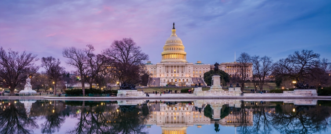 Capitol building at sunset