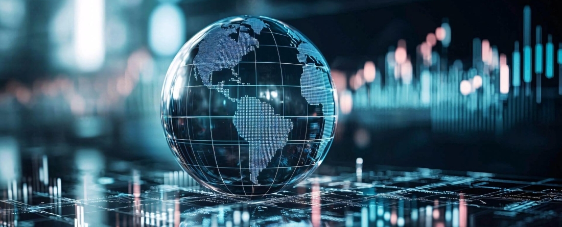 image of AI generated globe with blue tint